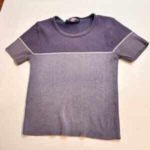 Absolutely creative cotton ribbed short sleeve ombre t shirt 90's Y2k Vintage